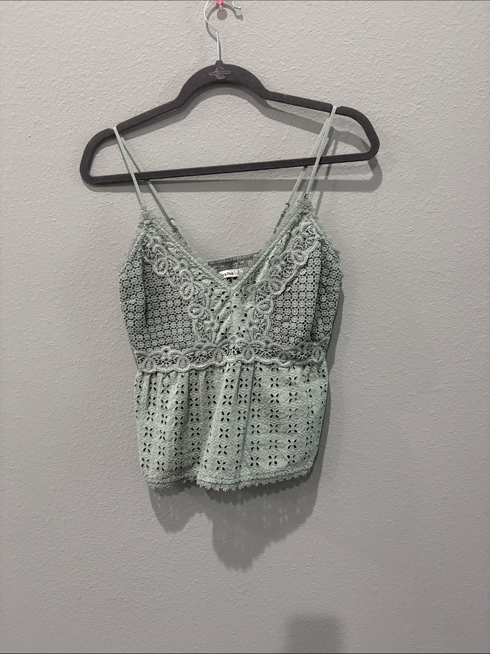 Abercrombie & Fitch Mint Green Crochet Lace Camisole